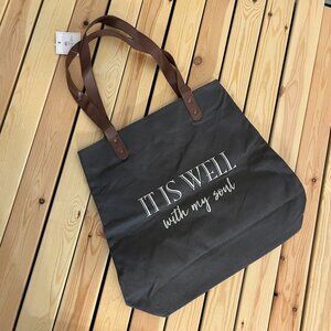 It Is Well With My Soul Canvas Tote Bag | Reusable Christian Tote NEW WITH TAGS